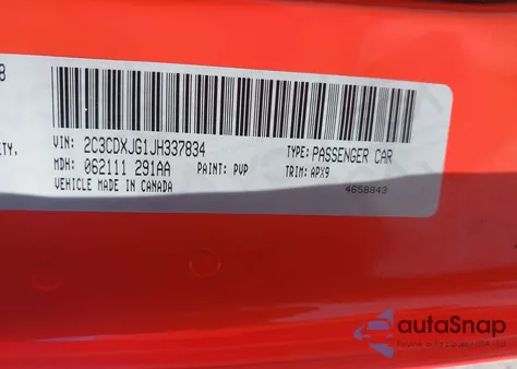 2018 Dodge Charger Gt Awd из США, поврежденный, VIN 2C3CDXJG1JH337834